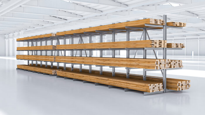 Kragarmregal doppelseitig feuerverzinkt 16 Ständer mit 5 Lagerebenen