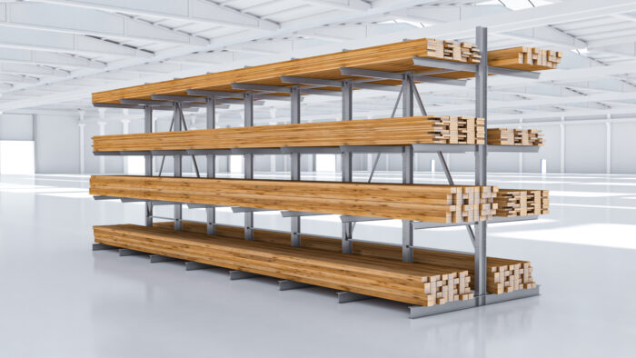 Kragarmregal doppelseitig feuerverzinkt 8 Ständer mit 4 Lagerebenen