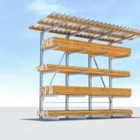 Kragarmregal einseitig mit Dach