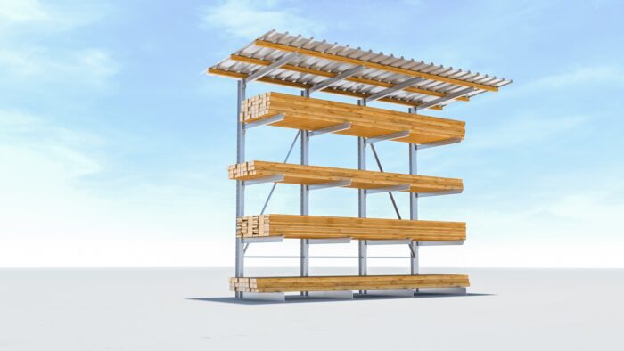 Kragarmregal einseitig mit Dach